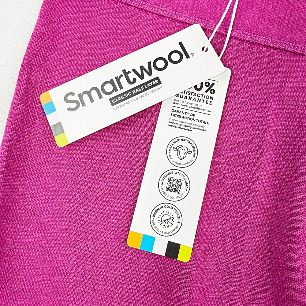 Smartwool Knit Thermal‎ Baselayer Pant Size M Womens Wool Blend Fuschia Pink NEW - Picture 6 of 13